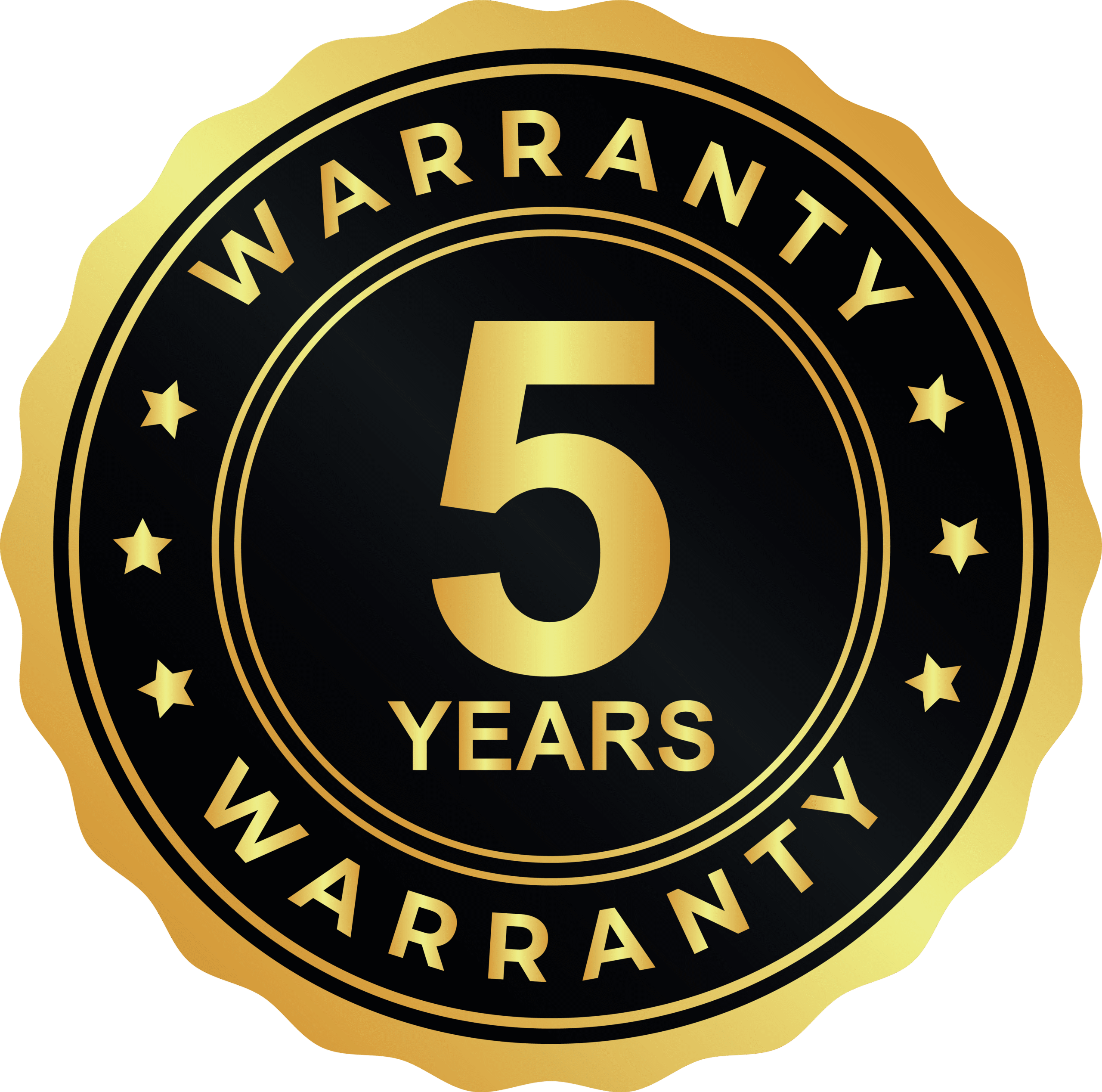 5-year warranty badge